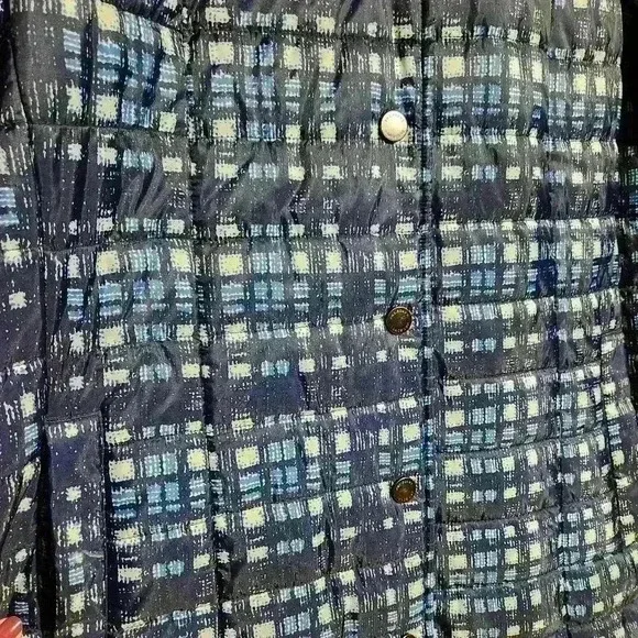 Lands End Plaid Long Jacket, Size 16 - Picture 3 of 10